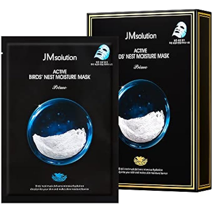 JMsolution ACTIVE BIRDS' NEST MOISTURE MASK - KOREAN SKINCARE FACIAL MASK - COLLAGEN 10 SHEETS FOR ALL SKIN TYPES - Image 1